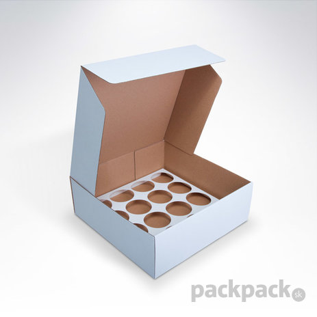 Krabica na cupcakes 16 kusov 280x280x100 biela - cupcake-krabica-biela-16