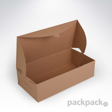 Krabica na zákusky 250x130x70 - hneda-cukrarska-krabicka