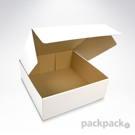Kartónová krabička 280x280x100 - Krabica-cheescake-biela