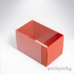 Krabička na makrónky červená 90x55x55