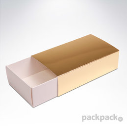 Krabička na makarónky zlatá 160x90x45